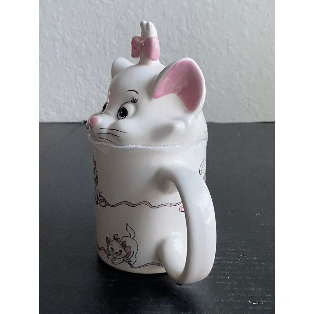 Disney The Aristocats Marie Cat Kitten Mug With Topper Figural Collectible NEW‎